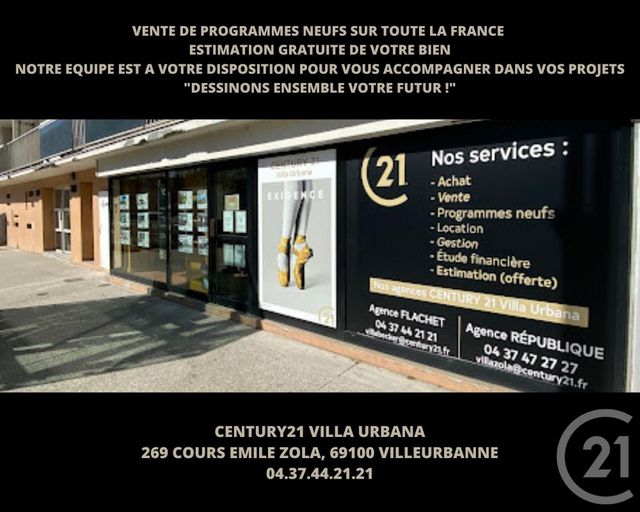 Afficher la photo en grand Appartement T4 à vendre - 4 pièces - 85.66 m2 - LYON - 69008 - RHONE-ALPES - Century 21 Villa Urbana