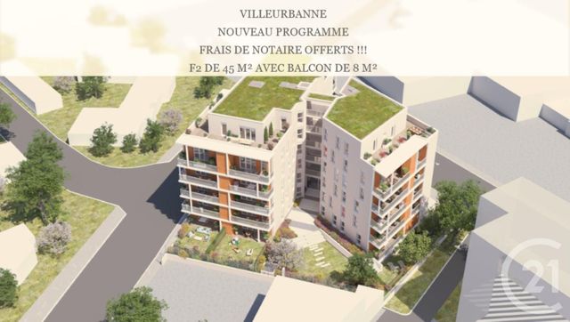 Appartement F2 à vendre - 2 pièces - 45.0 m2 - VILLEURBANNE - 69 - RHONE-ALPES - Century 21 Villa Urbana