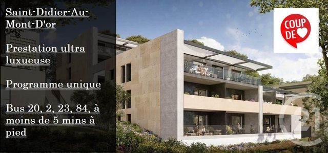 Appartement T2 à vendre - 2 pièces - 48.69 m2 - ST DIDIER AU MONT D OR - 69 - RHONE-ALPES - Century 21 Villa Urbana