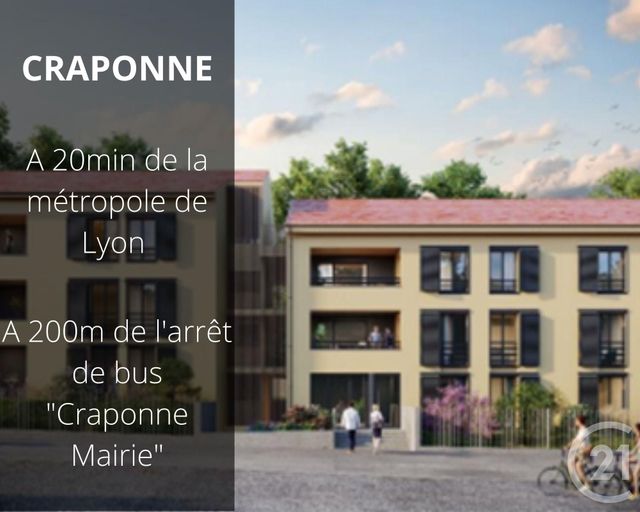 Appartement T3 à vendre - 3 pièces - 62.47 m2 - CRAPONNE - 69 - RHONE-ALPES - Century 21 Villa Urbana