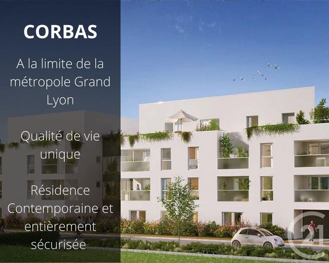 Appartement T4 à vendre - 4 pièces - 76.96 m2 - CORBAS - 69 - RHONE-ALPES - Century 21 Villa Urbana