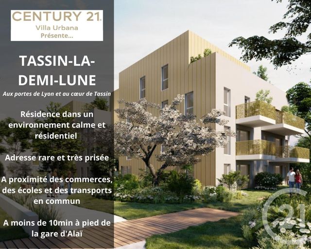 Appartement T2 à vendre - 2 pièces - 43.25 m2 - TASSIN LA DEMI LUNE - 69 - RHONE-ALPES - Century 21 Villa Urbana