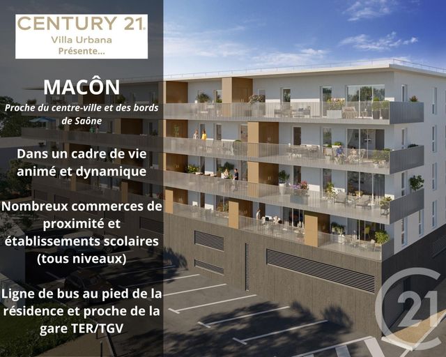 Appartement T4 à vendre - 4 pièces - 87.87 m2 - MACON - 71 - BOURGOGNE - Century 21 Villa Urbana