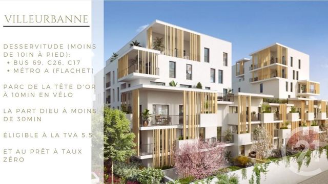 Appartement F4 à vendre - 4 pièces - 76.88 m2 - VILLEURBANNE - 69 - RHONE-ALPES - Century 21 Villa Urbana
