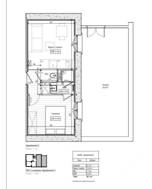 Appartement F2 à vendre - 2 pièces - 25.7 m2 - LYON - 69008 - RHONE-ALPES - Century 21 Villa Urbana