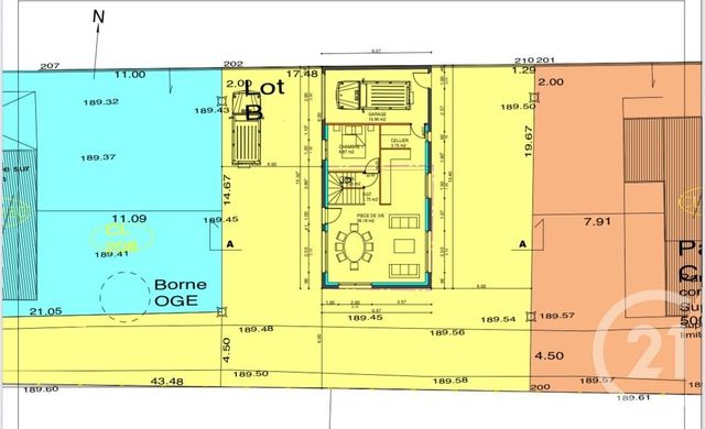 terrain à vendre - 474.0 m2 - DECINES CHARPIEU - 69 - RHONE-ALPES - Century 21 Villa Urbana